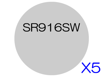 [5個入]酸化銀電池 SR916SW(No.373)